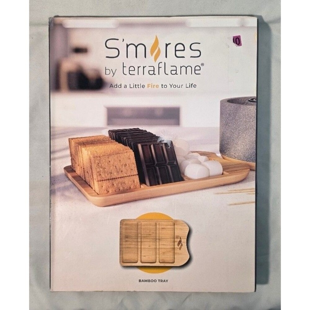 S'mores By Terraflame Bamboo Tray (11.125” X 8.0") - Brand New/Sealed